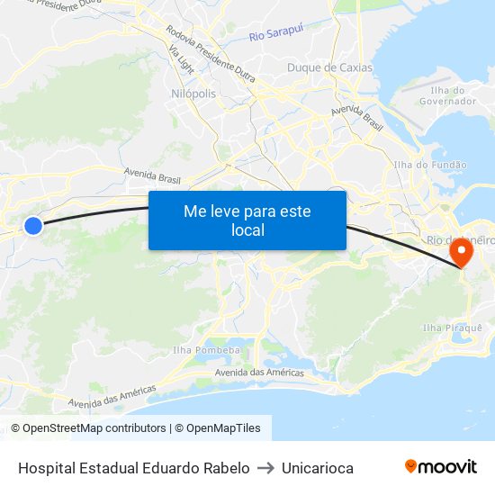 Hospital Estadual Eduardo Rabelo to Unicarioca map