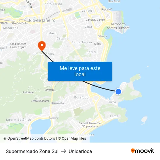 Supermercado Zona Sul to Unicarioca map