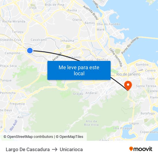Largo De Cascadura to Unicarioca map