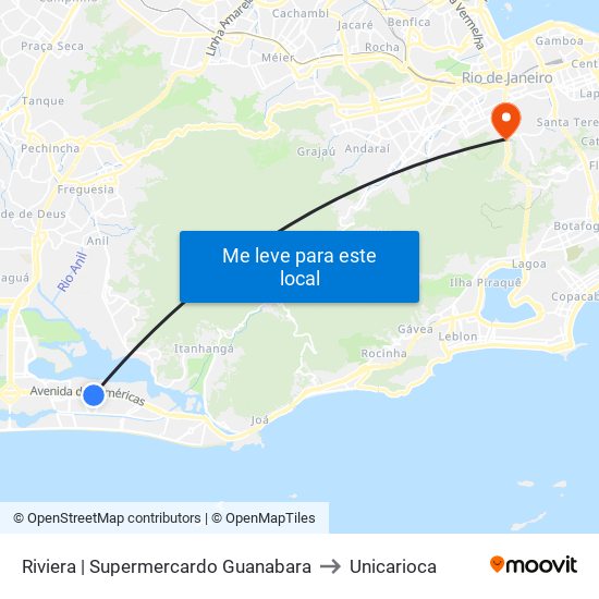 Riviera | Supermercardo Guanabara to Unicarioca map