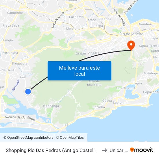 Shopping Rio Das Pedras (Antigo Castelo Das Pedras) to Unicarioca map