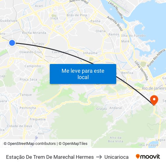 Estação De Trem De Marechal Hermes to Unicarioca map