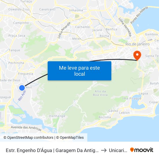 Estr. Engenho D'Água | Garagem Da Antiga Litoral Rio to Unicarioca map