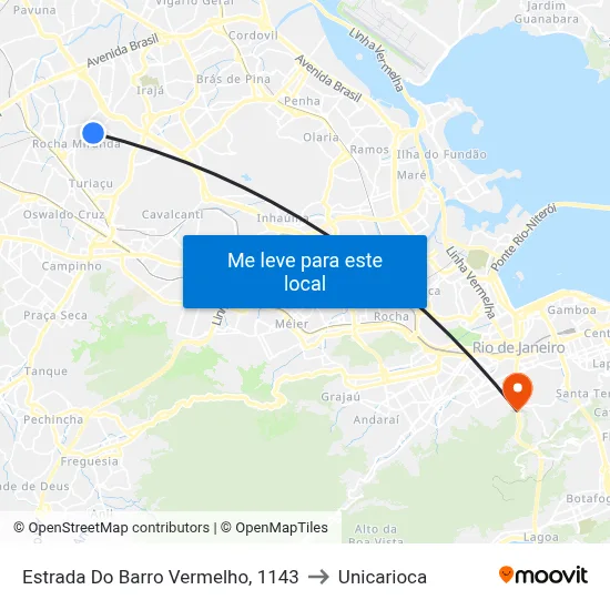 Estrada Do Barro Vermelho, 1143 to Unicarioca map