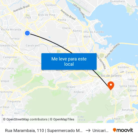 Rua Marambaia, 110 | Supermercado Mundial to Unicarioca map