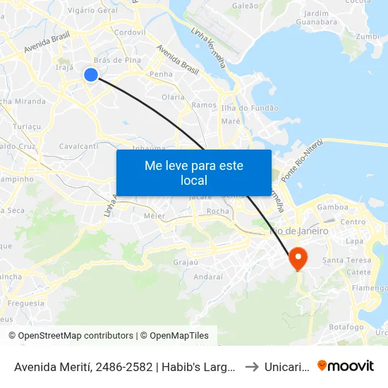 Avenida Merití, 2486-2582 | Habib's Largo Do Bicão to Unicarioca map