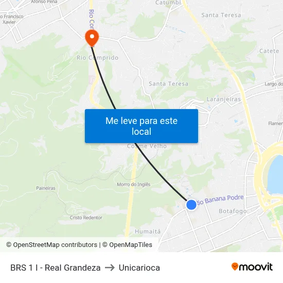 BRS 1 I - Real Grandeza to Unicarioca map