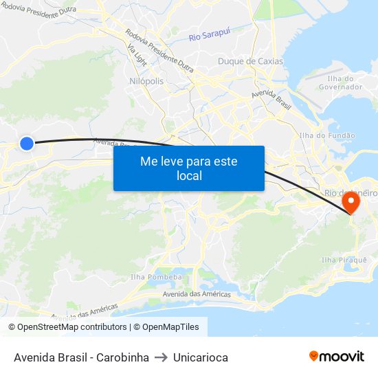 Avenida Brasil - Carobinha to Unicarioca map