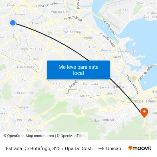 Estrada De Botafogo, 325 / Upa De Costa Barros to Unicarioca map