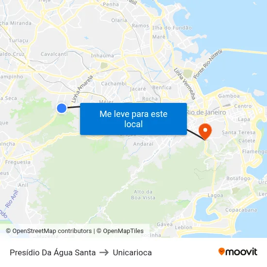 Presídio Da Água Santa to Unicarioca map