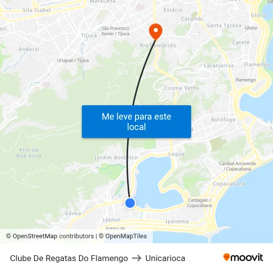 Clube De Regatas Do Flamengo to Unicarioca map