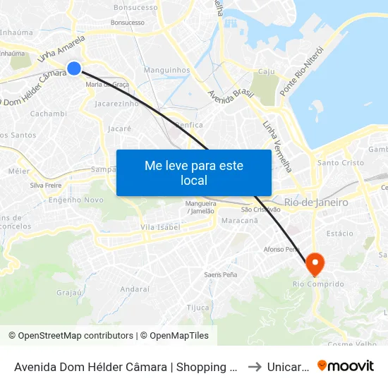 Avenida Dom Hélder Câmara, 3406 to Unicarioca map