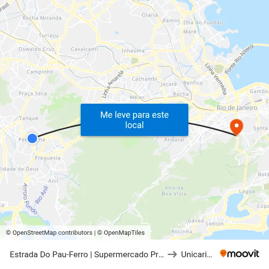 Estrada Do Pau-Ferro | Supermercado Princesa to Unicarioca map