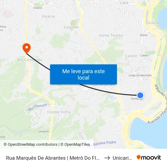 Rua Marquês De Abrantes | Metrô Do Flamengo to Unicarioca map