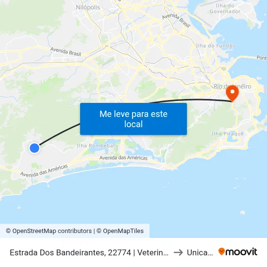Estrada Dos Bandeirantes, 22774 | Veterinária Vargem Grande to Unicarioca map