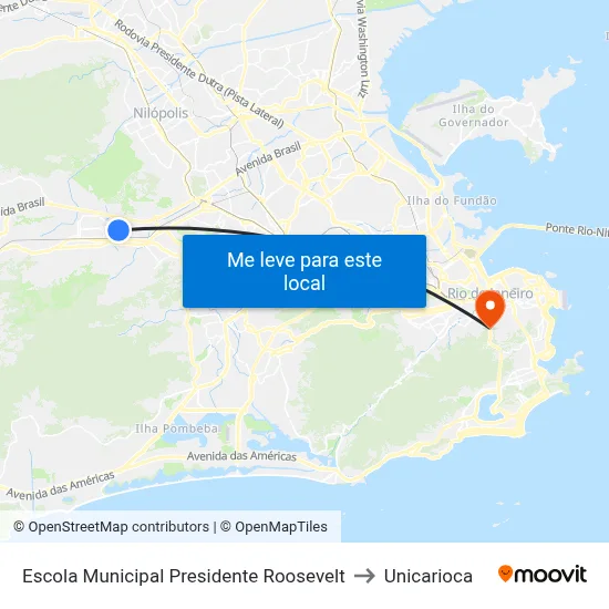 Escola Municipal Presidente Roosevelt to Unicarioca map