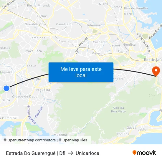 Estrada Do Guerenguê | Dfl to Unicarioca map
