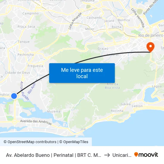 Av. Abelardo Bueno | Perinatal | BRT C. Metropolitano to Unicarioca map