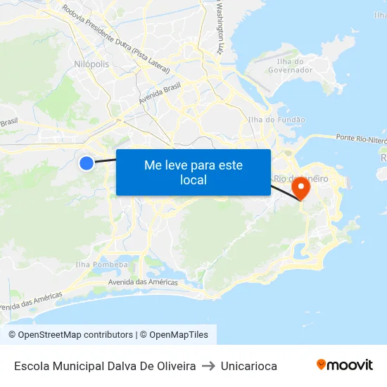 Escola Municipal Dalva De Oliveira to Unicarioca map