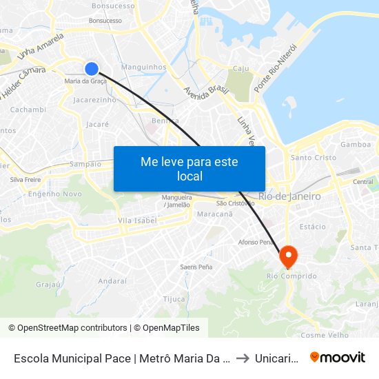 Escola Municipal Pace | Metrô Maria Da Graça to Unicarioca map