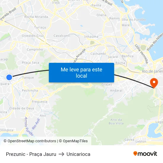 Prezunic - Praça Jauru to Unicarioca map