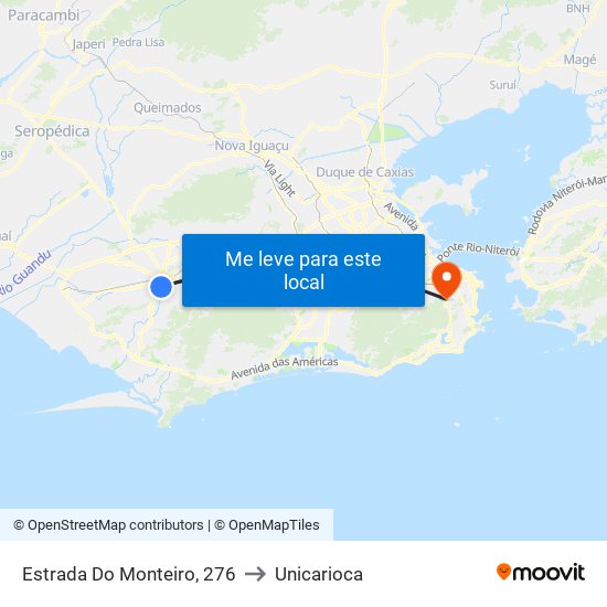 Estrada Do Monteiro, 276 to Unicarioca map