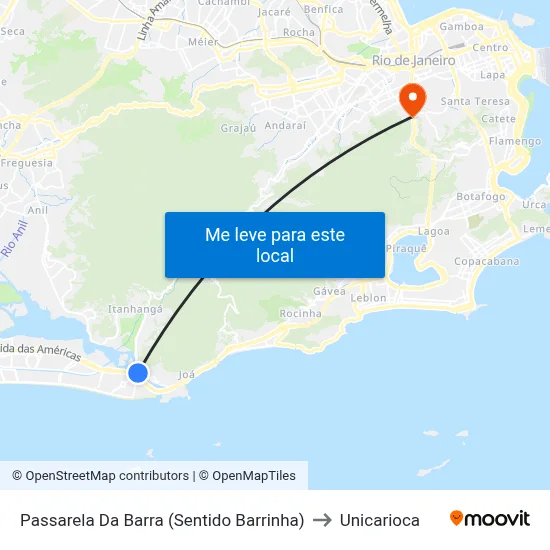 Passarela Da Barra (Sentido Barrinha) to Unicarioca map