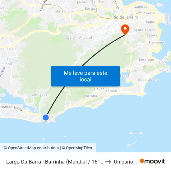 Largo Da Barra | Barrinha (Mundial / 16° Dp) to Unicarioca map