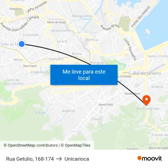 Rua Getúlio, 168-174 to Unicarioca map