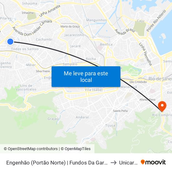 Engenhão (Portão Norte) | Fundos Da Garagem Transurb to Unicarioca map