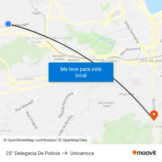 25° Delegacia De Polícia to Unicarioca map