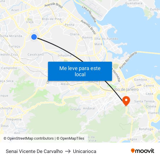 Senai Vicente De Carvalho to Unicarioca map