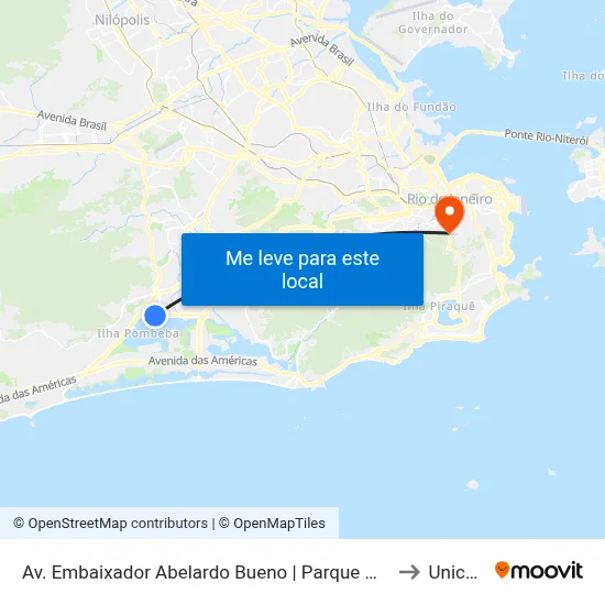 Av. Embaixador Abelardo Bueno | Parque Olímpico | Jeunesse Arena to Unicarioca map