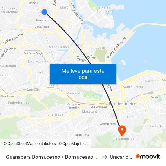 Guanabara Bonsucesso / Bonsucesso F.C. to Unicarioca map