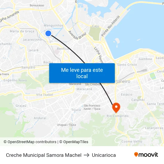 Creche Municipal Samora Machel to Unicarioca map