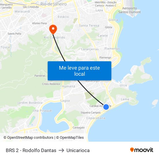 BRS 2 - Rodolfo Dantas to Unicarioca map