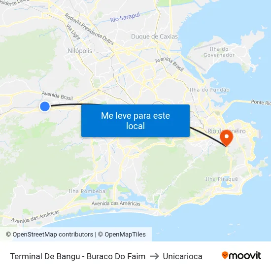 Terminal De Bangu - Buraco Do Faim to Unicarioca map