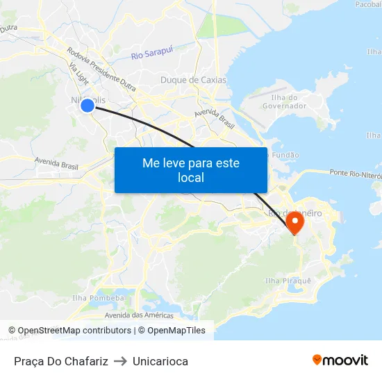 Praça Prefeito Miguel Abrão / Estação De Nilópolis to Unicarioca map