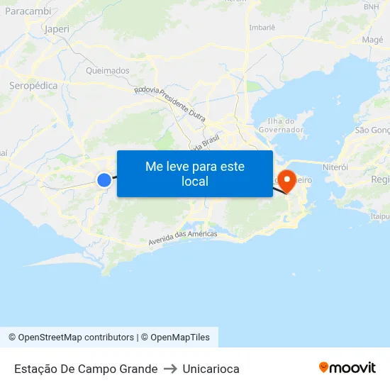 Estação De Campo Grande to Unicarioca map