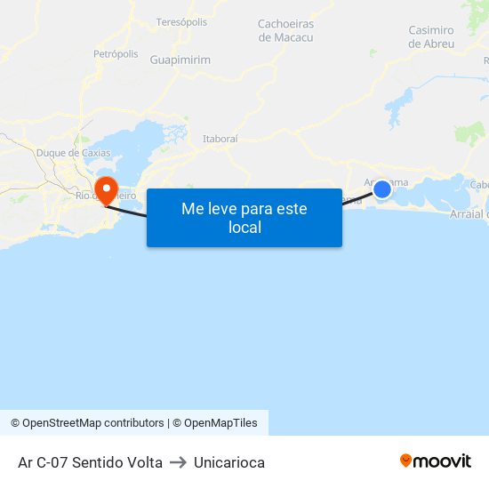 Ar C-07 Sentido Volta to Unicarioca map