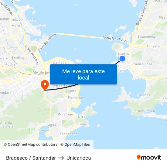 Bradesco / Santander to Unicarioca map