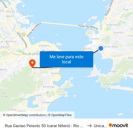 Rua Gaviao Peixoto 50 Icaraí Niterói - Rio De Janeiro 24220 Brasil to Unicarioca map