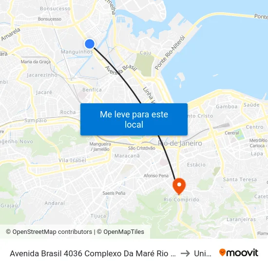 Avenida Brasil 4036 Complexo Da Maré Rio De Janeiro - Rio De Janeiro 21040 Brasil to Unicarioca map