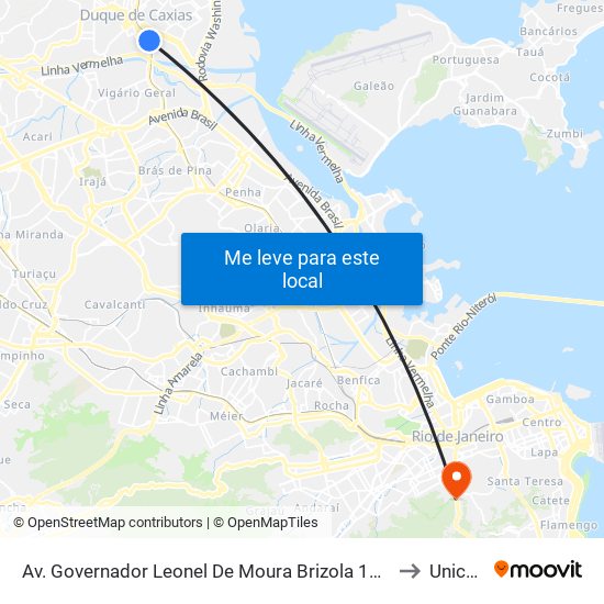 Av. Governador Leonel De Moura Brizola 189 - Centro Duque De Caxias to Unicarioca map