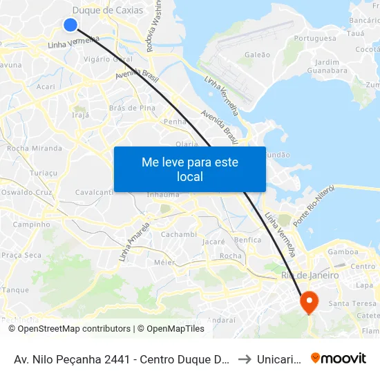 Av. Nilo Peçanha 2441 - Centro Duque De Caxias to Unicarioca map