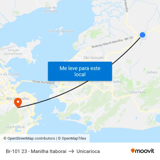 Br-101 23 - Manilha Itaboraí to Unicarioca map