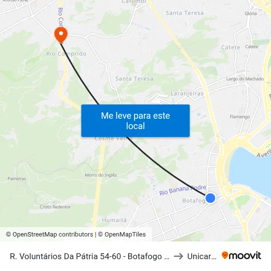 R. Voluntários Da Pátria 54-60 - Botafogo Rio De Janeiro to Unicarioca map