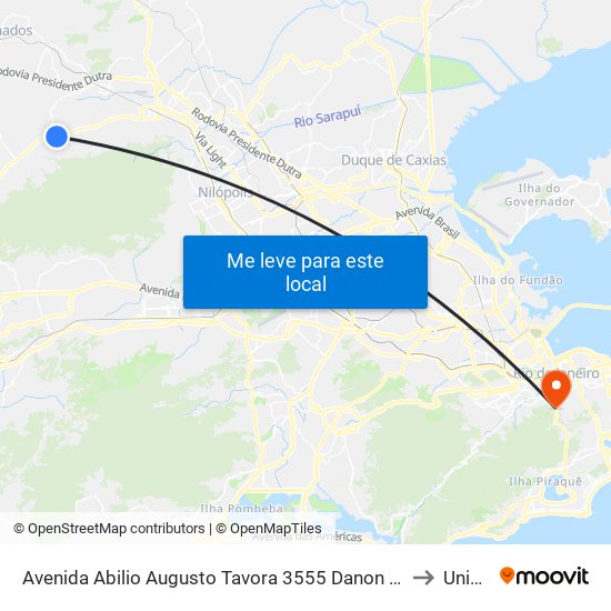 Avenida Abilio Augusto Tavora 3555 Danon Nova Iguaçu - Rio De Janeiro 26270 Brasil to Unicarioca map