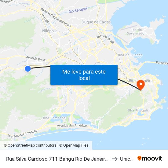 Rua Silva Cardoso 711 Bangu Rio De Janeiro - Rio De Janeiro 21810 Brasil to Unicarioca map