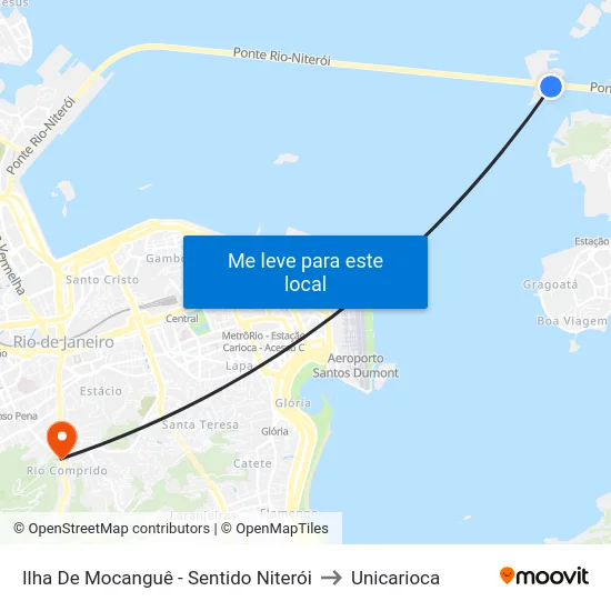 Ilha De Mocanguê - Sentido Niterói to Unicarioca map